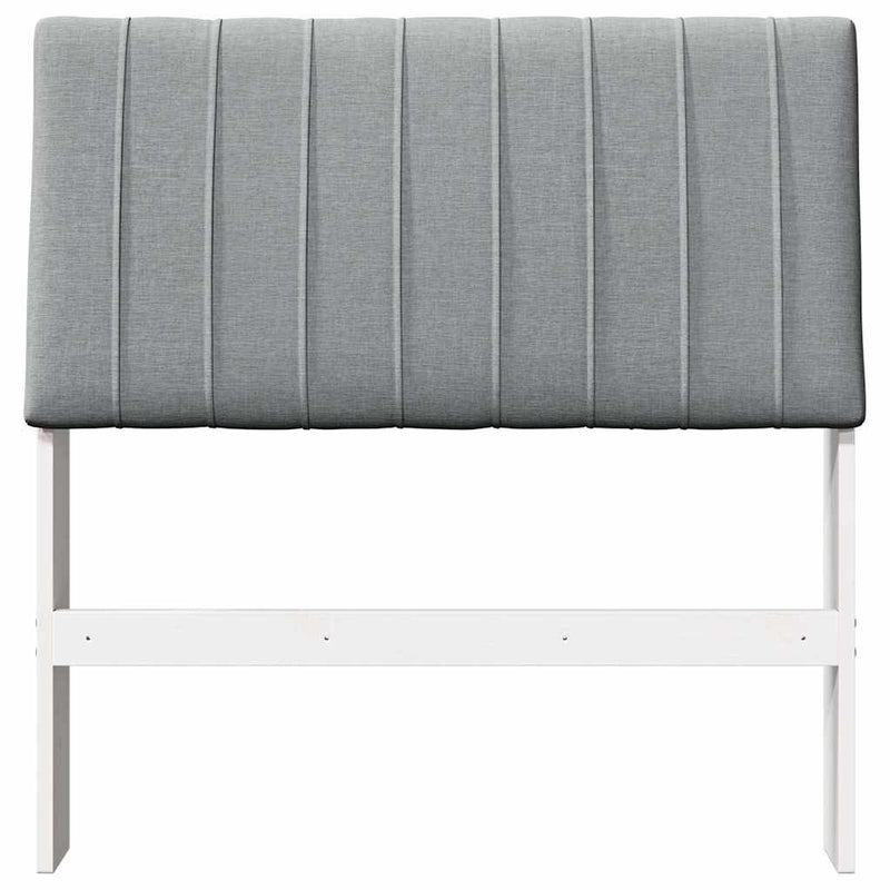 vidaXL Kárpitozott fejtámla Világosszürke 90 cm Tömör fenyőfa