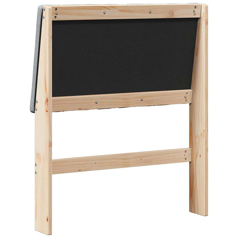 vidaXL Kárpitozott fejtámla Világosszürke 80 cm Tömör fenyőfa