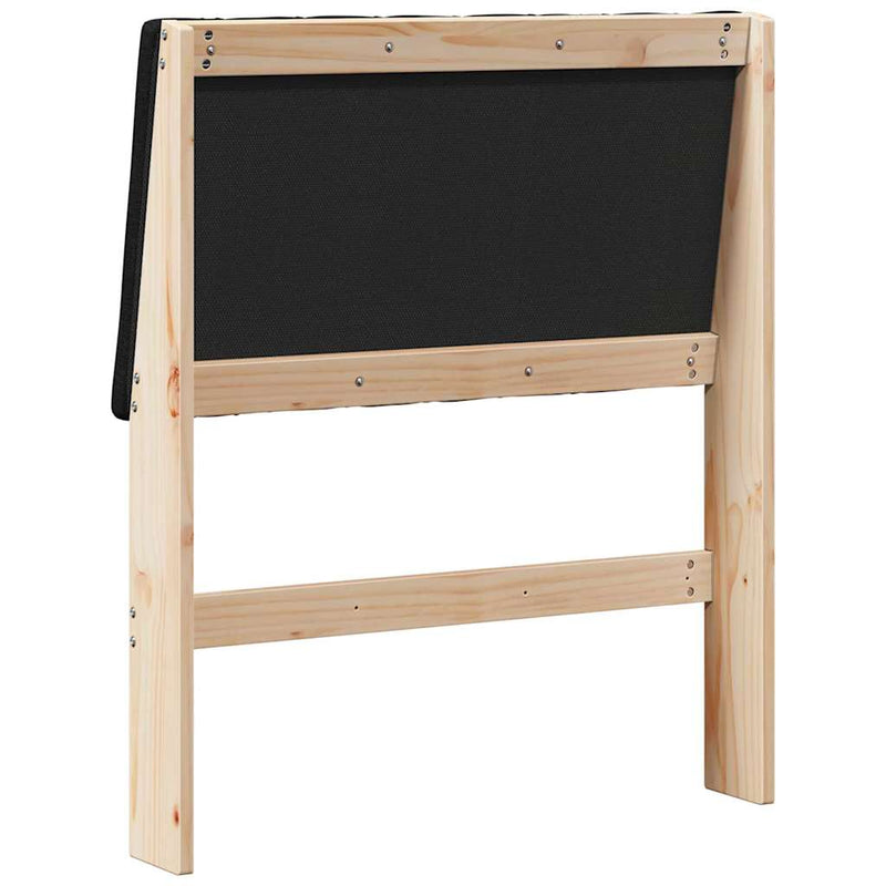 vidaXL Kárpitozott fejtámla Fekete 80 cm Tömör fenyőfa