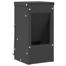 vidaXL Nyúl Etető Fekete 12,5 x 12,5 x 25 cm Hidegen Hengerelt Acél