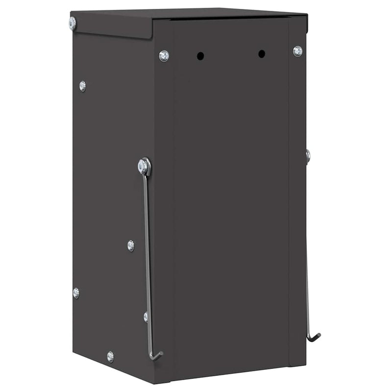 vidaXL Nyúl Etető Fekete 12,5 x 12,5 x 25 cm Hidegen Hengerelt Acél