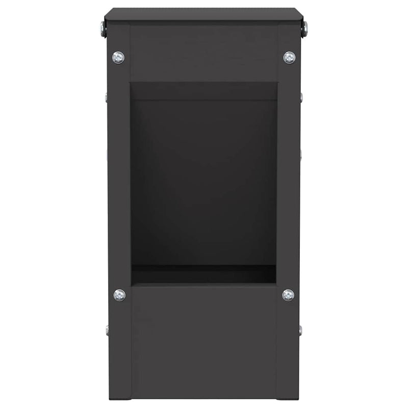 vidaXL Nyúl Etető Fekete 12,5 x 12,5 x 25 cm Hidegen Hengerelt Acél