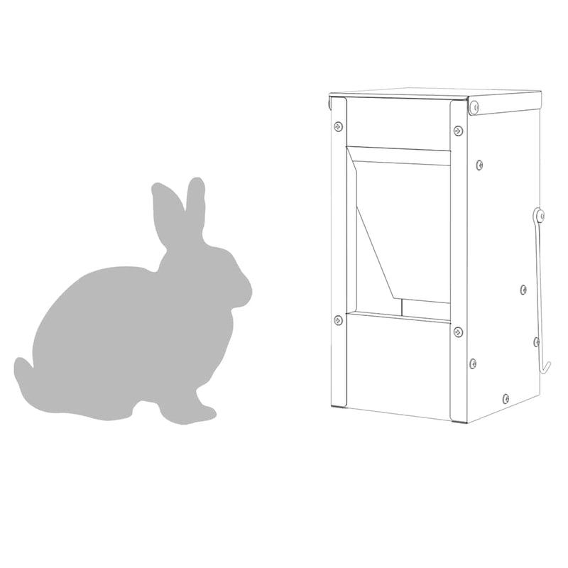 vidaXL Nyúl Etető Fekete 12,5 x 12,5 x 25 cm Hidegen Hengerelt Acél