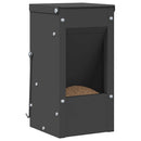 vidaXL Nyúl Etető Fekete 12,5 x 12,5 x 25 cm Hidegen Hengerelt Acél