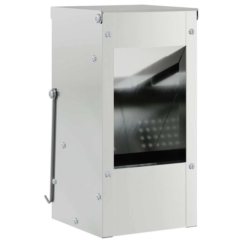 vidaXL Nyúl Etető Ezüst 12,5 x 12,5 x 25 cm Horganyzott acél