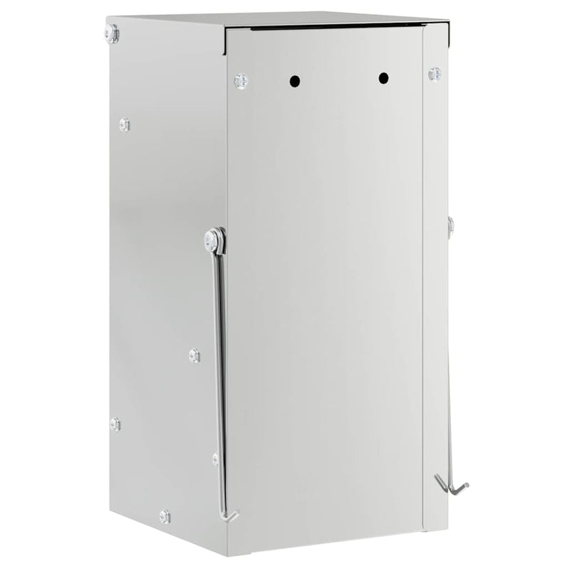 vidaXL Nyúl Etető Ezüst 12,5 x 12,5 x 25 cm Horganyzott acél