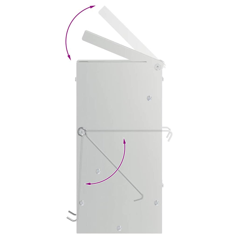 vidaXL Nyúl Etető Ezüst 12,5 x 12,5 x 25 cm Horganyzott acél