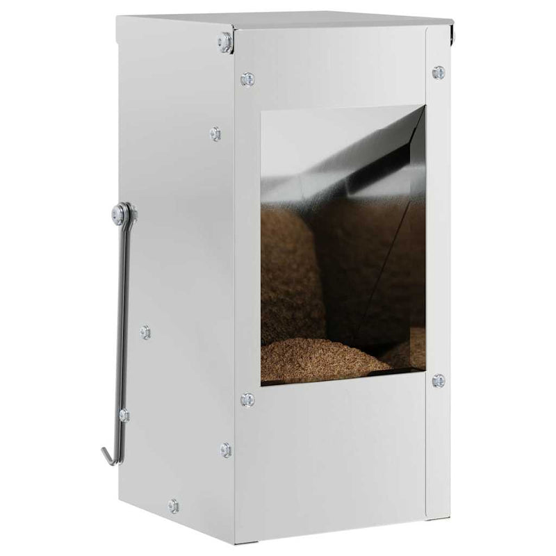 vidaXL Nyúl Etető Ezüst 12,5 x 12,5 x 25 cm Horganyzott acél