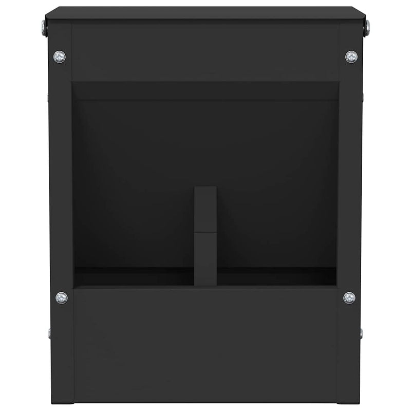 vidaXL Nyúl Etető Fekete 20 x 12,5 x 25 cm Hidegen Hengerelt Acél