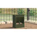 vidaXL Nyúl Etető Olajzöld 20 x 12,5 x 25 cm Hidegen Hengerelt Acél