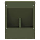 vidaXL Nyúl Etető Olajzöld 20 x 12,5 x 25 cm Hidegen Hengerelt Acél