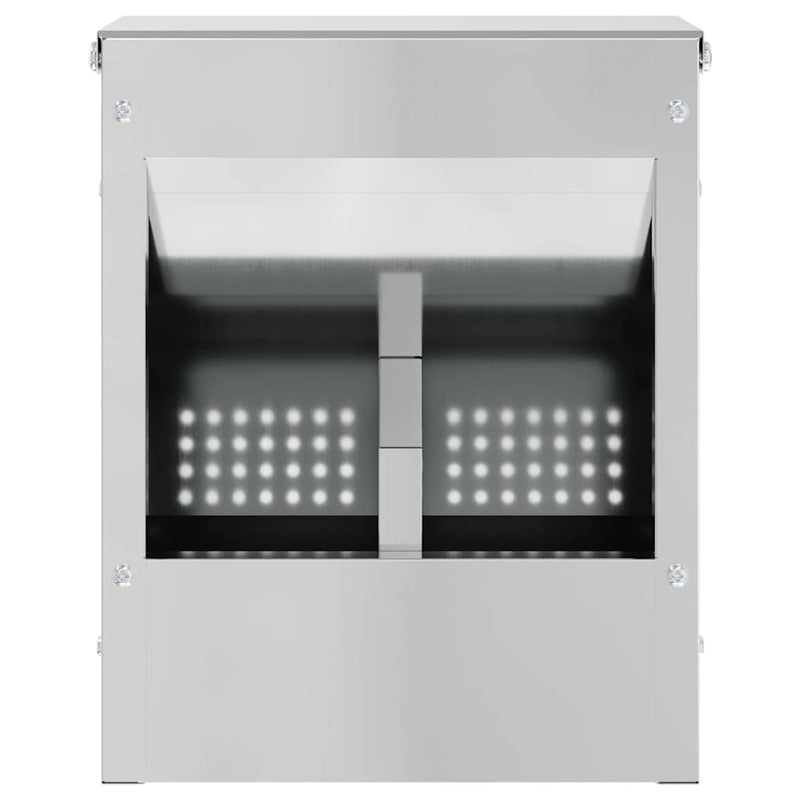 vidaXL Nyúl Etető Ezüst 20 x 12,5 x 25 cm Horganyzott acél