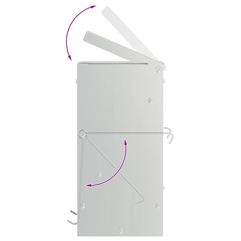 vidaXL Nyúl Etető Ezüst 20 x 12,5 x 25 cm Horganyzott acél