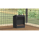 vidaXL Nyúl Etető Fekete 64.5 x 25.5 x 45.5 cm Hidegen Hengerelt Acél
