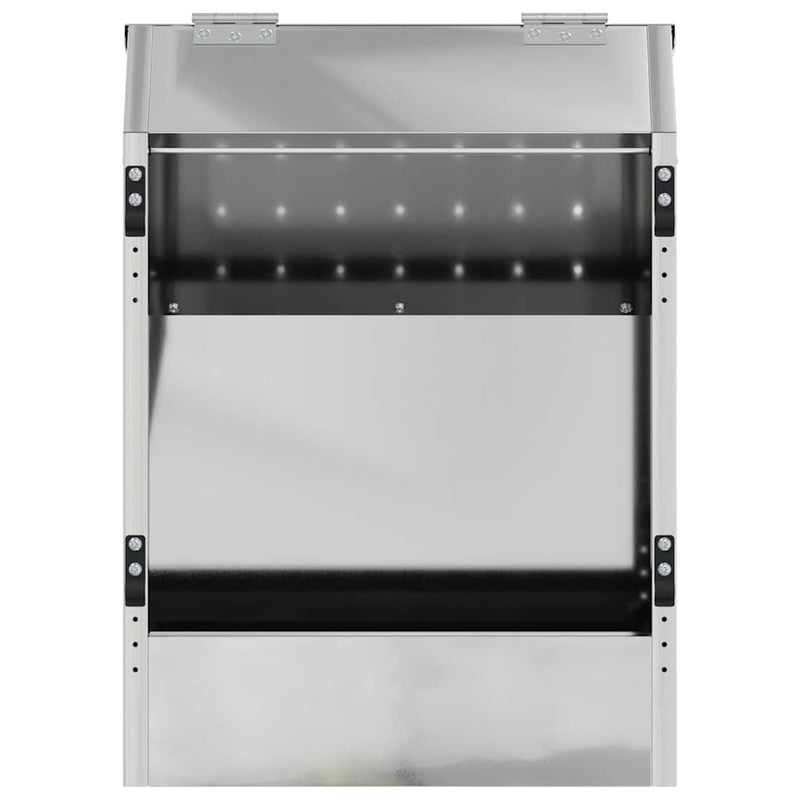 vidaXL Nyúl Etető Ezüst 64.5 x 25.5 x 45.5 cm Horganyzott acél