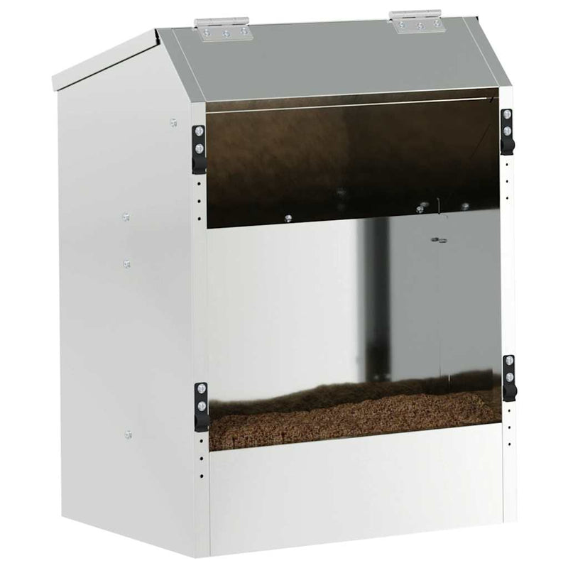 vidaXL Nyúl Etető Ezüst 64.5 x 25.5 x 45.5 cm Horganyzott acél