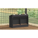 vidaXL Nyúl Etető Fekete 64.5 x 25.5 x 45.5 cm Hidegen Hengerelt Acél