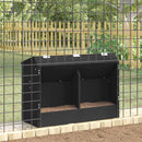 vidaXL Nyúl Etető Fekete 64.5 x 25.5 x 45.5 cm Hidegen Hengerelt Acél