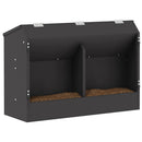 vidaXL Nyúl Etető Fekete 64.5 x 25.5 x 45.5 cm Hidegen Hengerelt Acél