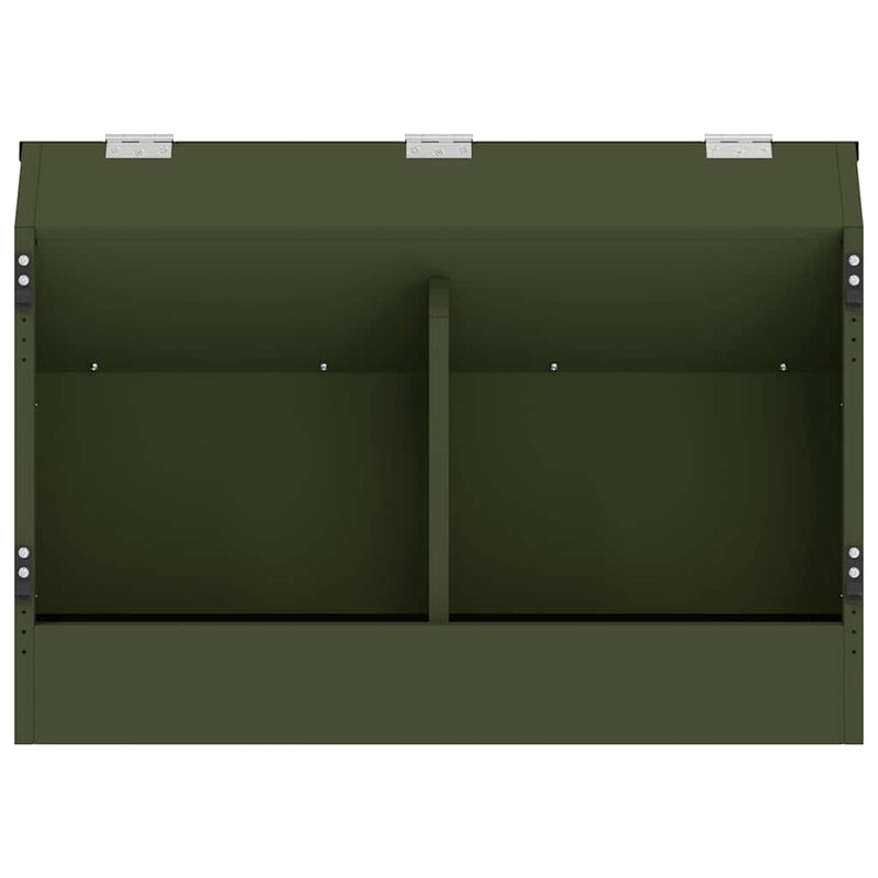 vidaXL Nyúl Etető Olajzöld 64.5 x 25.5 x 45.5 cm