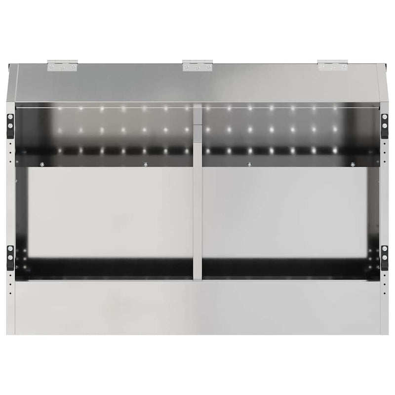 vidaXL Nyúl Etető Ezüst 64.5 x 25.5 x 45.5 cm Horganyzott acél