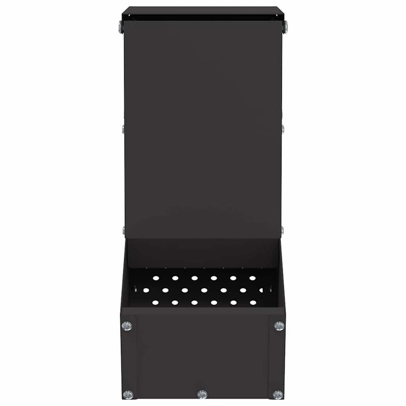 vidaXL Nyúl Etető Fekete 12,5 x 26 x 28,5 cm Hidegen Hengerelt Acél