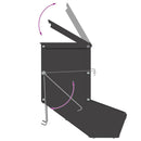 vidaXL Nyúl Etető Fekete 12,5 x 26 x 28,5 cm Hidegen Hengerelt Acél