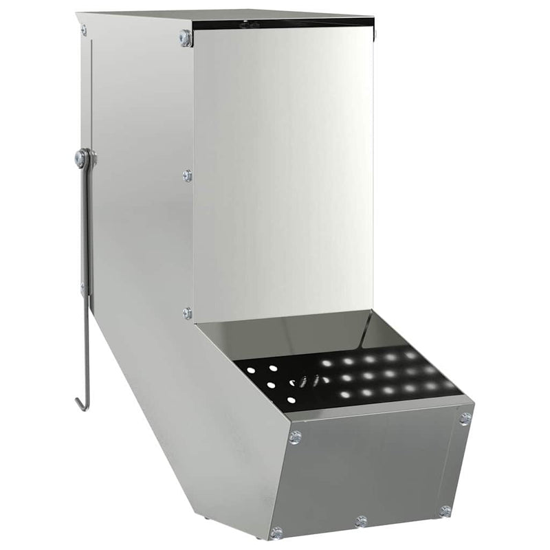 vidaXL Nyúl Etető Ezüst 12,5 x 26 x 28,5 cm Horganyzott acél