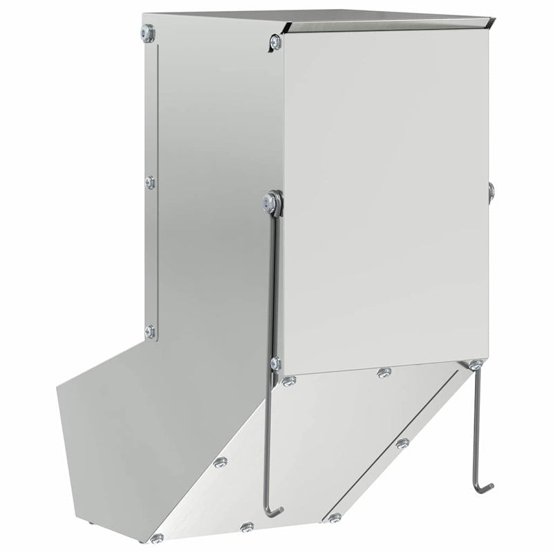 vidaXL Nyúl Etető Ezüst 12,5 x 26 x 28,5 cm Horganyzott acél