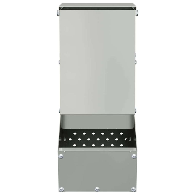 vidaXL Nyúl Etető Ezüst 12,5 x 26 x 28,5 cm Horganyzott acél