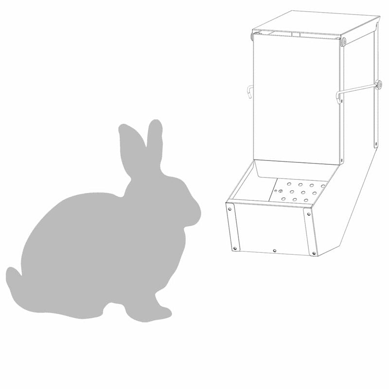 vidaXL Nyúl Etető Ezüst 12,5 x 26 x 28,5 cm Horganyzott acél