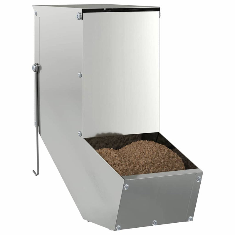 vidaXL Nyúl Etető Ezüst 12,5 x 26 x 28,5 cm Horganyzott acél