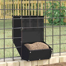 vidaXL Nyúl Etető Fekete 17,5 x 26 x 28,5 cm Hidegen Hengerelt Acél