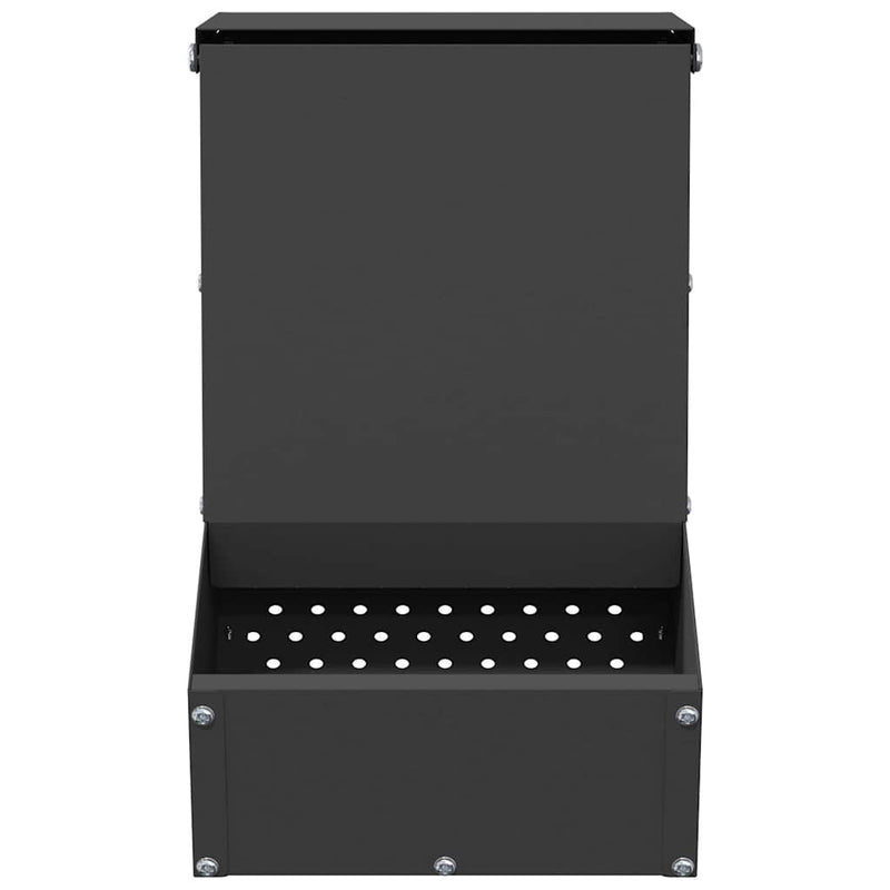 vidaXL Nyúl Etető Fekete 17,5 x 26 x 28,5 cm Hidegen Hengerelt Acél