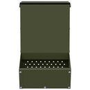 vidaXL Nyúl Etető Olajzöld 17,5 x 26 x 28,5 cm Hidegen Hengerelt Acél