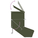 vidaXL Nyúl Etető Olajzöld 17,5 x 26 x 28,5 cm Hidegen Hengerelt Acél