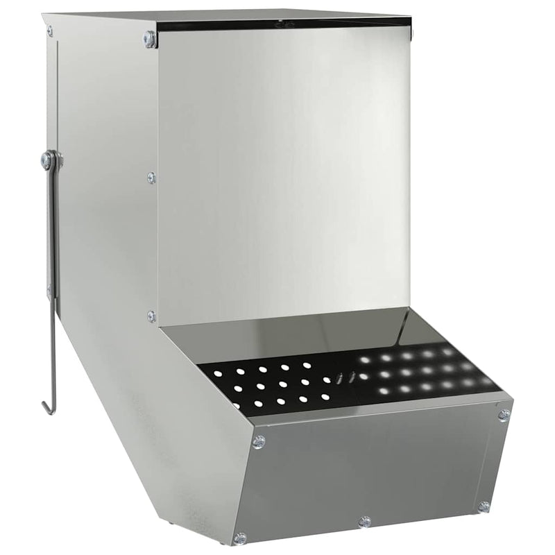 vidaXL Nyúl Etető Ezüst 17,5 x 26 x 28,5 cm Horganyzott acél