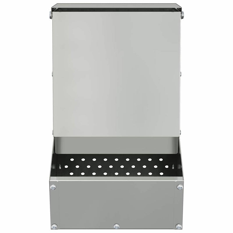 vidaXL Nyúl Etető Ezüst 17,5 x 26 x 28,5 cm Horganyzott acél