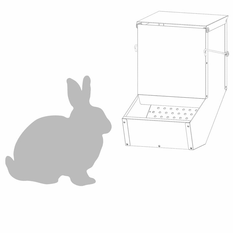 vidaXL Nyúl Etető Ezüst 17,5 x 26 x 28,5 cm Horganyzott acél