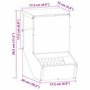 vidaXL Nyúl Etető Ezüst 17,5 x 26 x 28,5 cm Horganyzott acél