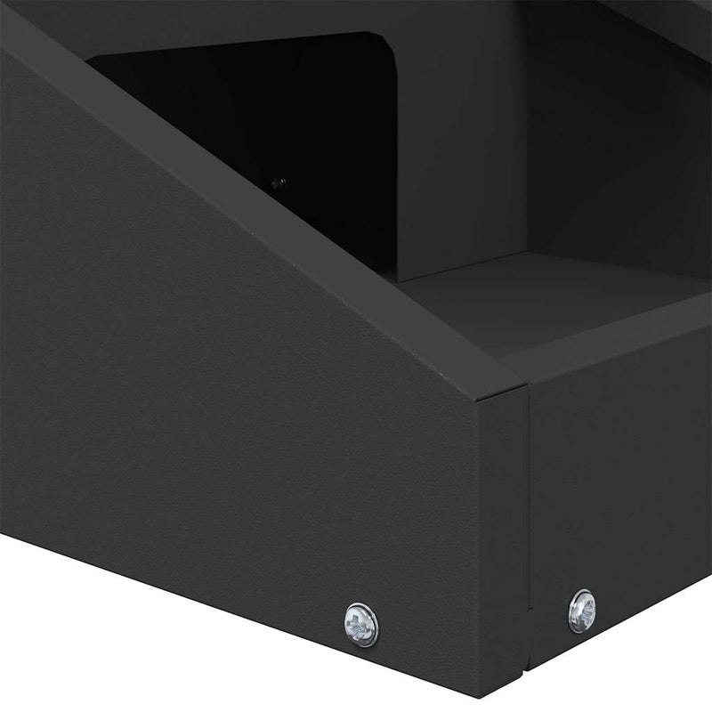 vidaXL Szarvas etető Fekete 28 x 30 x 80 cm Hidegen Hengerelt Acél