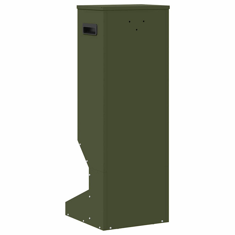 vidaXL Szarvas etető Olajzöld 28 x 30 x 80 cm Hidegen Hengerelt Acél