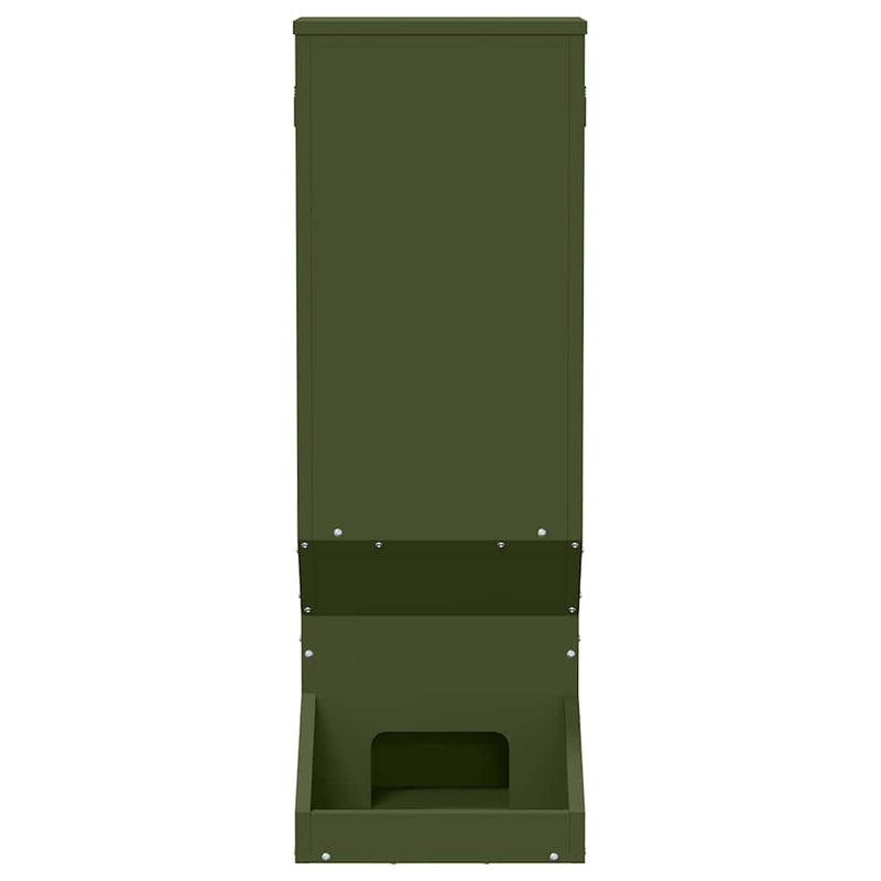 vidaXL Szarvas etető Olajzöld 28 x 30 x 80 cm Hidegen Hengerelt Acél