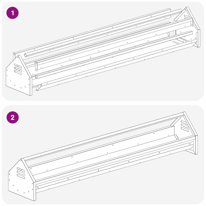vidaXL Csirke Etető Tál Ezüst 108 x 20,5 x 20 cm Horganyzott acél
