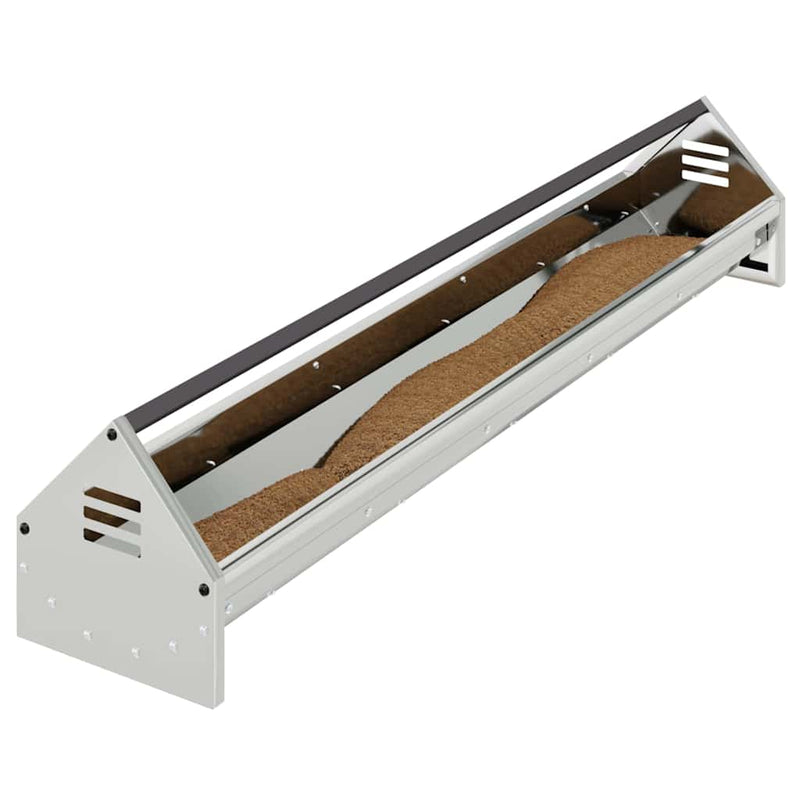 vidaXL Csirke Etető Tál Ezüst 108 x 20,5 x 20 cm Horganyzott acél