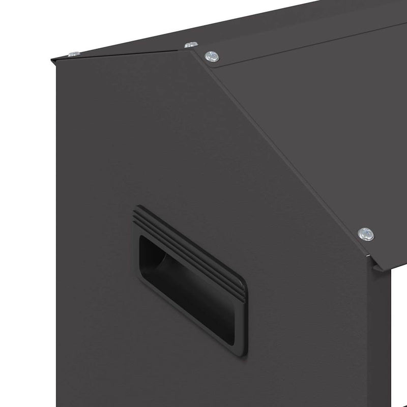 vidaXL Csirke Etető Tál Fekete 81 x 32 x 53,5 cm