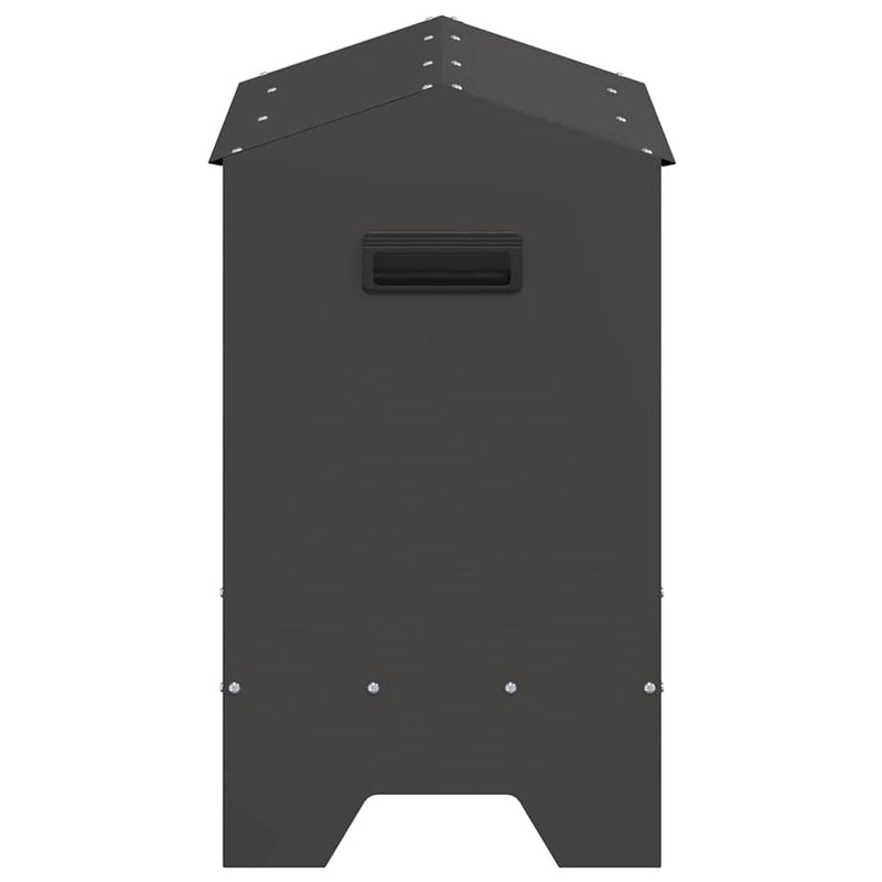 vidaXL Csirke Etető Tál Fekete 81 x 32 x 53,5 cm