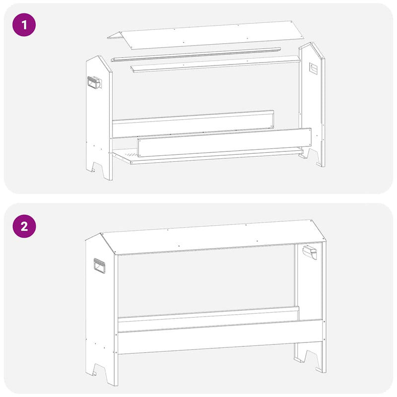 vidaXL Csirke Etető Tál Olajzöld 81 x 32 x 53,5 cm