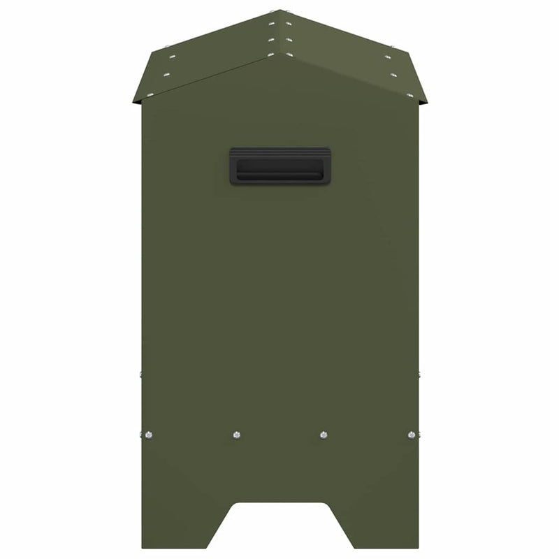 vidaXL Csirke Etető Tál Olajzöld 81 x 32 x 53,5 cm