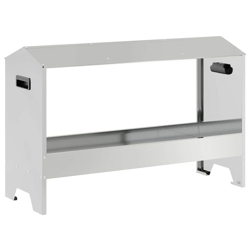 vidaXL Csirke Etető Tál Ezüst 81 x 32 x 53,5 cm Horganyzott acél
